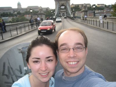 me, Candice in front of the Chain Bridge