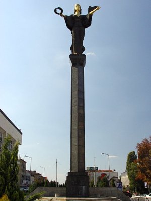 Where Lenin's statue once stood