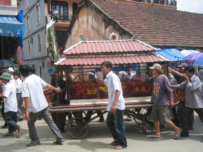 Funeral procession in town of Sapa