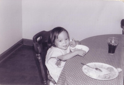 Eating one of my first meals