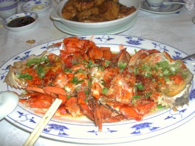 crab steamed with plum sauce