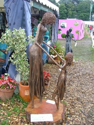 Fsbric sculpture - mother and child