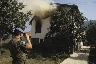 Burning house in Bistrica