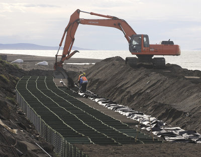 Kivalina revetment under construction