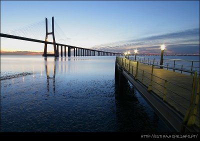 Vasco da Gama bridge at sunrise