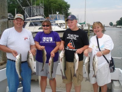 7/19/2007 - Iglehart Charter - Nice limit of Stripers to 24's & Blues Trolled up