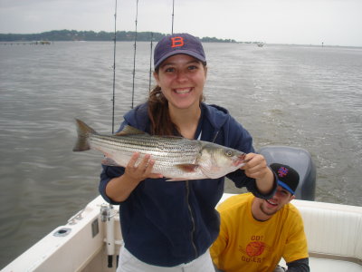 8/19/2007 - Melinda with nice Striper Trolled up