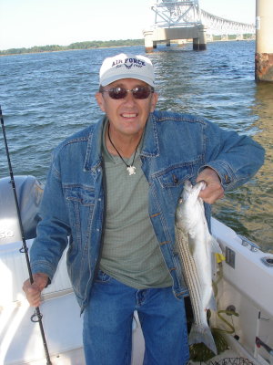 9/12/2007 - Johnson charter - Pop with a nice Striper