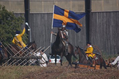 Kyrassiren med det svenska banret