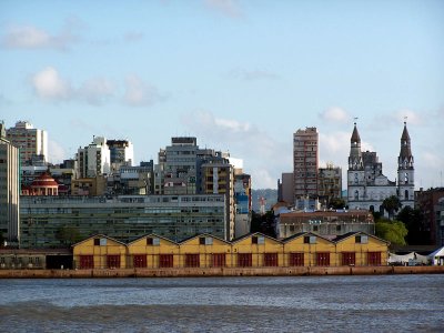 Downtown Porto Alegre from river boat