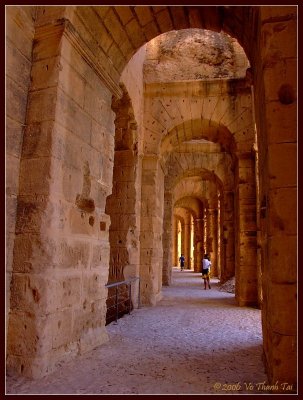 Walking in Colosseum, El-Jem
