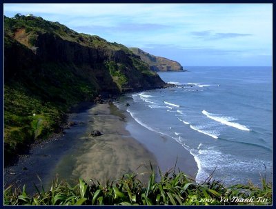 Muriwai's black sand beach, North Island