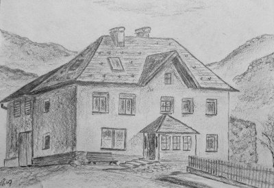 Tekening van Haus Bergfriede