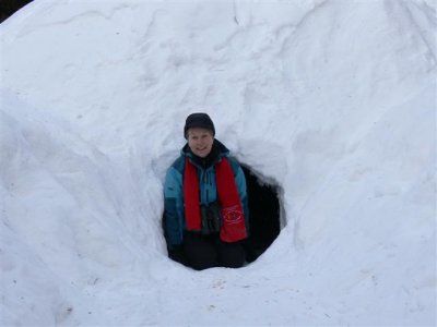 Connie Emerging from Igloo