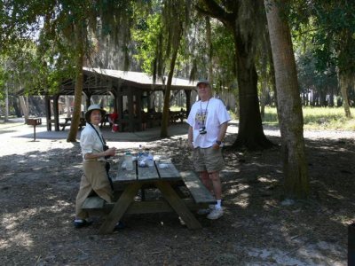 Sheila and Bob at picnic table