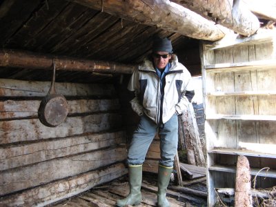 Checking out trappers' cabin