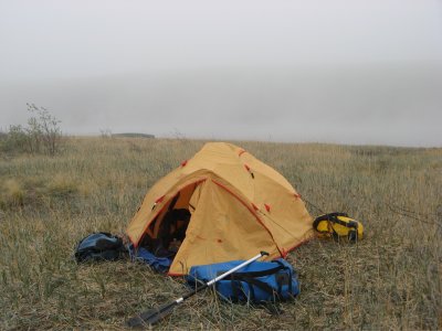 Fog and some rain, tent time