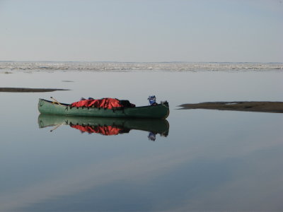 Shallow water as we scoped out camp area