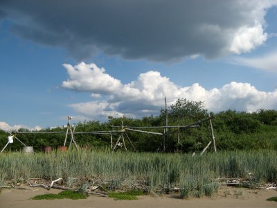 Fish drying racks, native seasonal camp