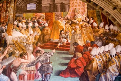 Coronation of Charlemagne, detail (workshop of Raphael)
