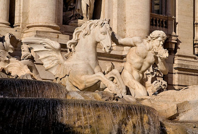 Trevi fountain, detail