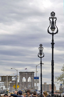 Brooklyn Bridge with streetlights