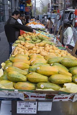 selling fruit in Chinatown