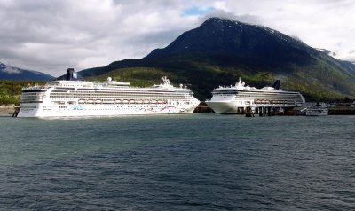 Norwegian Star and Spirit at Skagway, AK