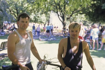 Scott and Me at finish of STP in Portland 1989