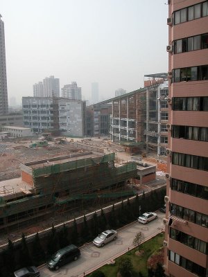 Sports complex construction - view from apartment