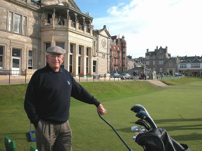 John about to tee off