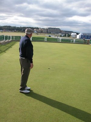 John practising at St Andrews