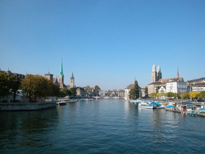 Central Zurich from the bridge