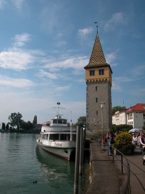  Lindau Harbour and Mangturm, a 13th century lighthouse and tower built to protect the harbour