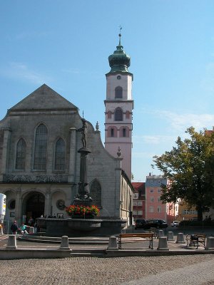 View of  Church and Square, Lindau