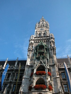 The Munich Rathaus with famous Glockenspiel