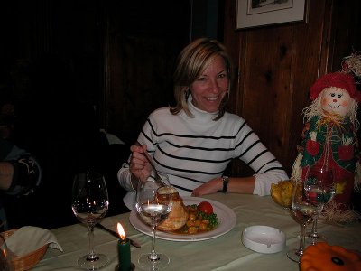 Swiss dinner at Hotel Schiff with lovely lady from Milwaukee