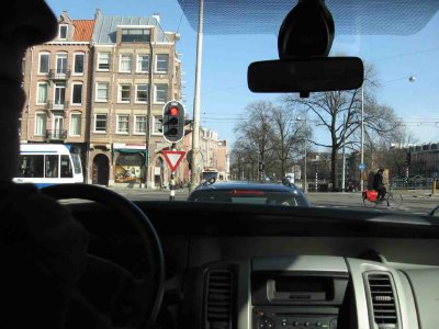 Driving into Amsterdam