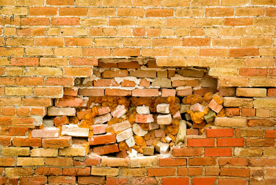 Big hole in bricks