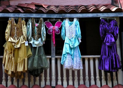 Hanging Dresses at  theTexas Renaissance Festival.