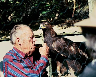 Morley Nelson and one of his Golden Eagles