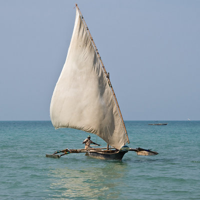 Dow sailor at Fumba beach