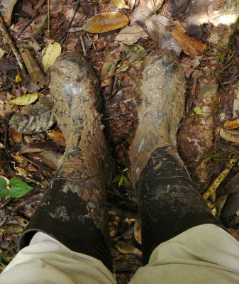 Muddy boots at Napo