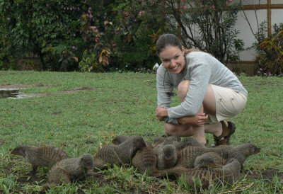 Lisl with banded mongooses