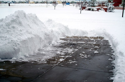 Half of the driveway done