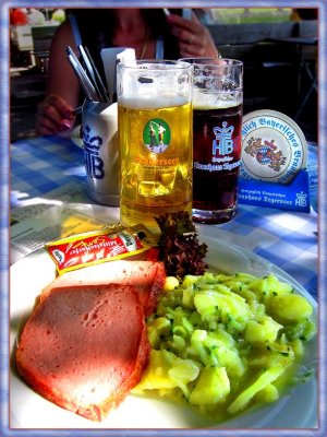 All Time Classic,- Leberkase Mit Gurken und Kartoffeln Salad !