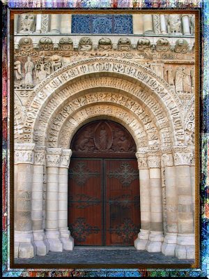 Ancient Door Of Poitiers Cathedral