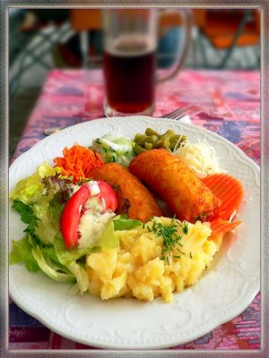 Cheese & Spinach Rolls With Kartoffeln Salad, Waakirchen, Germany