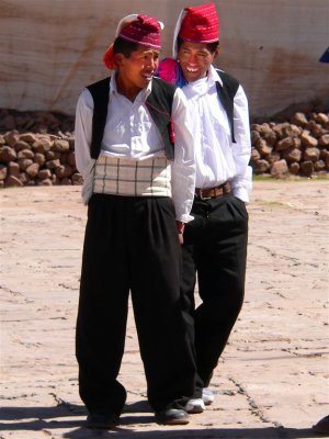 Two Available Bachelors, Taquile Island, Lake Titicaca