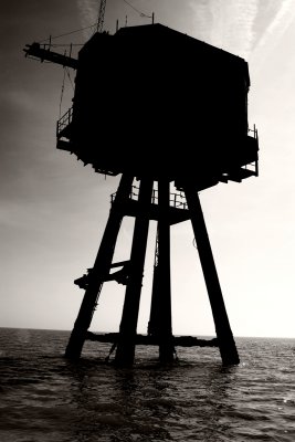 Maunsell Sea Forts Black and White - Herne Bay